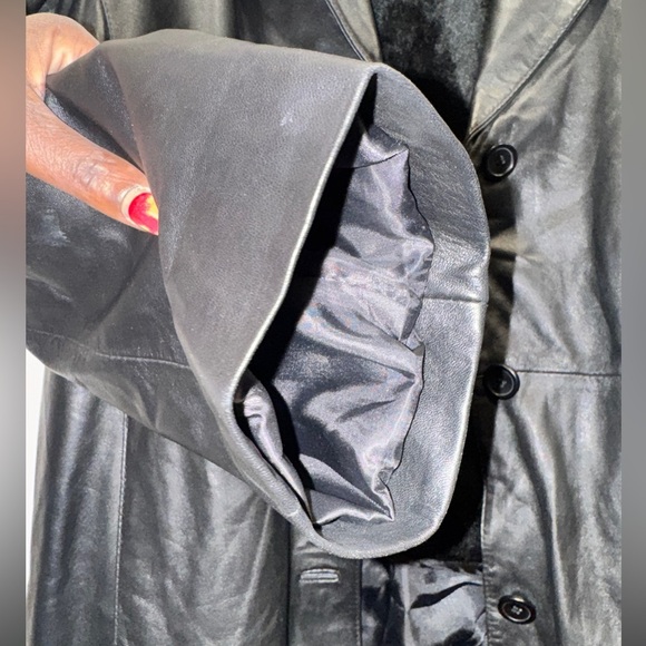 Luxury Genuine Leather Longline Coat Adjustable Tie Waist Unisex & Curvy Fit XXL - Picture 9 of 17